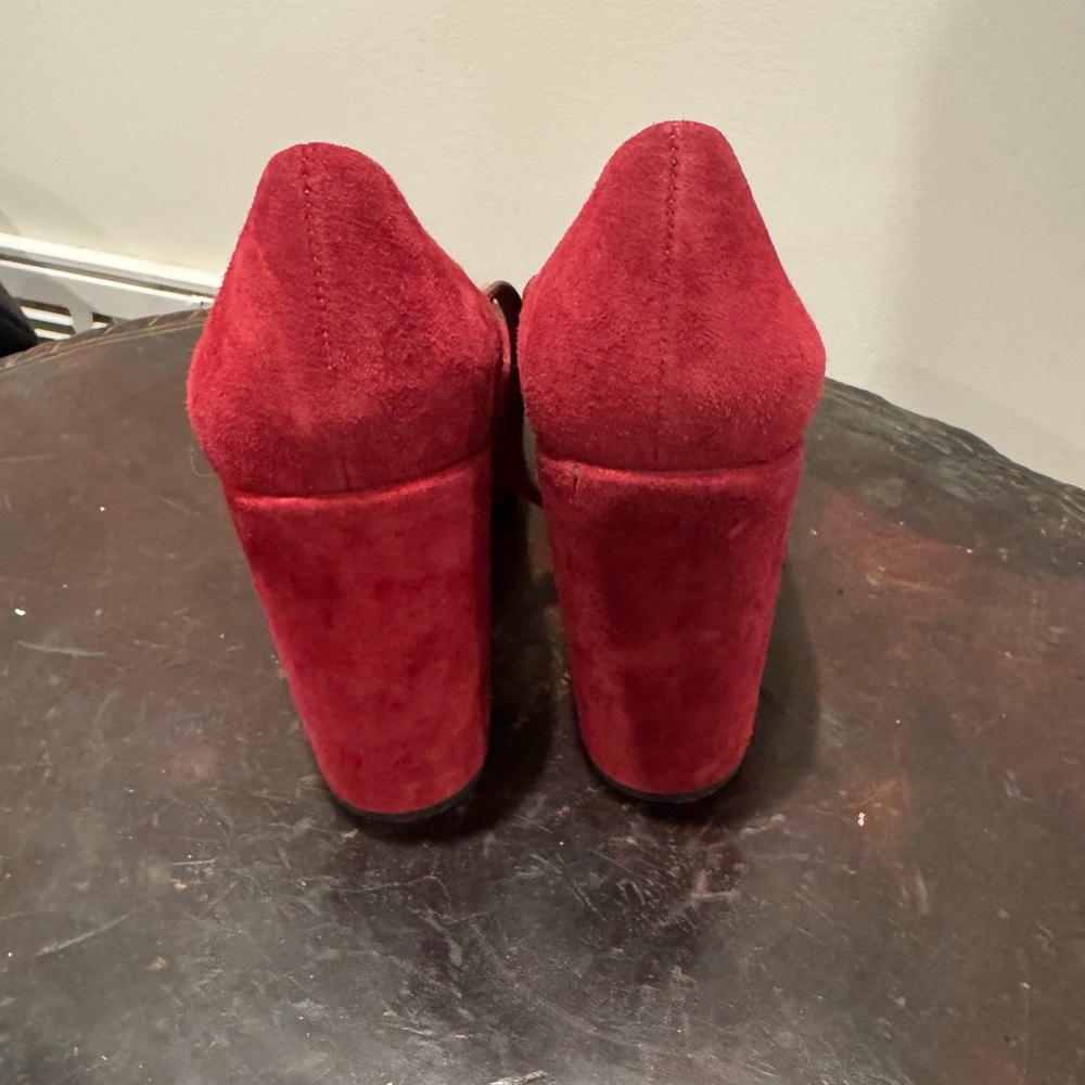 Coach Red Suede Women's Heels size .9b - Picture 4 of 5